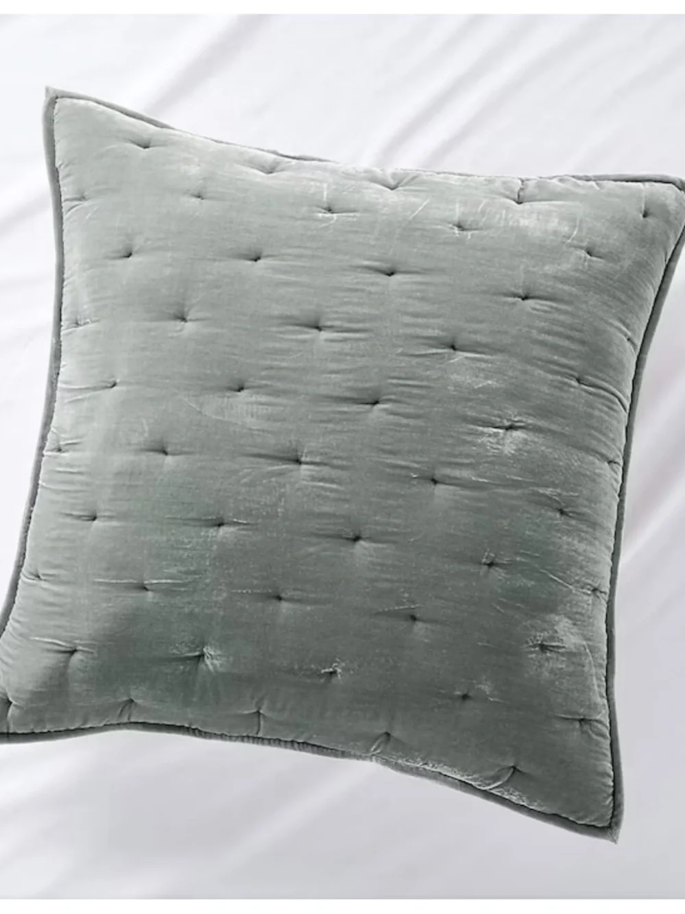 Crate & Barrel Juliet Light Blue Velvet Euro Shams